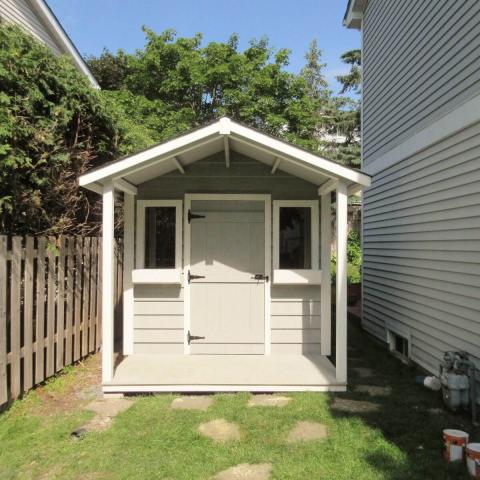 8 x 10 high classic with 4 foot gable porch.